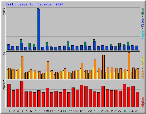 Daily usage for December 2024