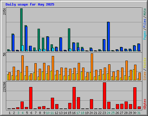 Daily usage for May 2025