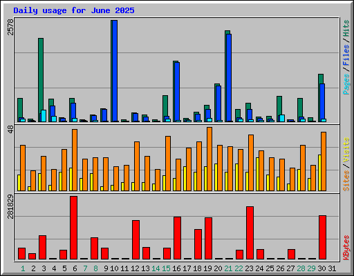 Daily usage for June 2025