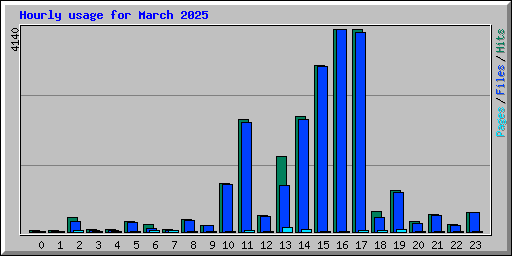 Hourly usage for March 2025