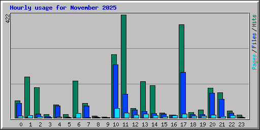 Hourly usage for November 2025
